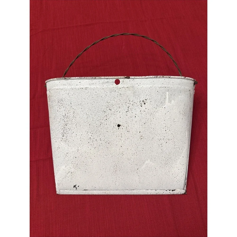 Metal White Wall Pocket Rustic Farmhouse Distressed Merry Christmas Trees cutout